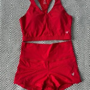 Red Women's cheer tumble practice set Varsity